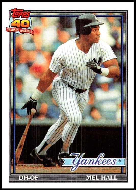 1991 Topps #738 Mel Hall Baseball New York Yankees  Image 1