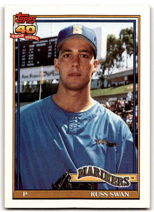 1991 Topps #739 Russ Swan Baseball Seattle Mariners  Image 1