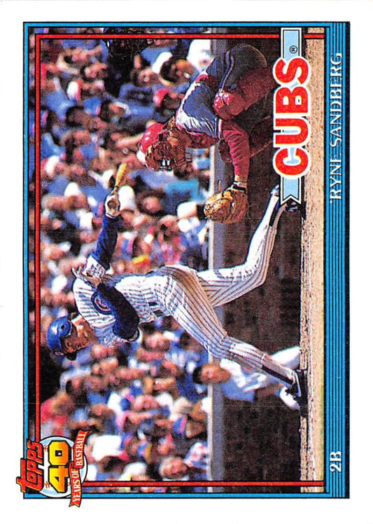 1991 Topps #740 Ryne Sandberg Baseball Chicago Cubs  Image 1