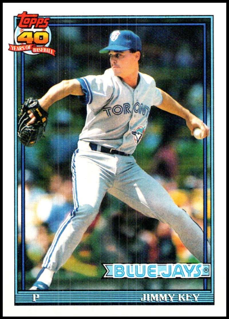 1991 Topps #741 Jimmy Key Baseball Toronto Blue Jays Image 1