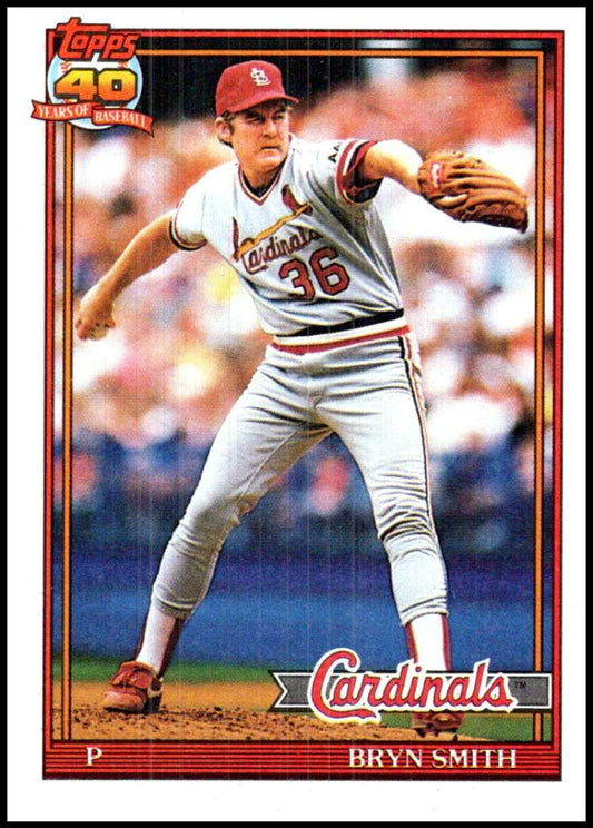 1991 Topps #743 Bryn Smith Baseball St. Louis Cardinals  Image 1