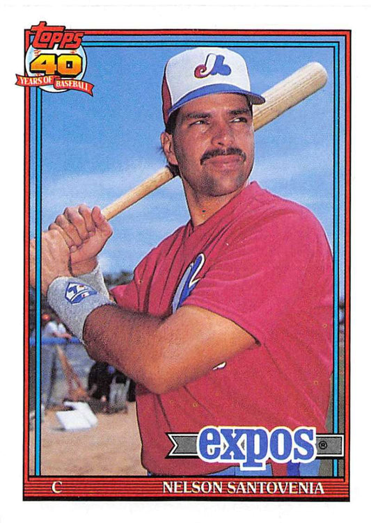 1991 Topps #744 Nelson Santovenia Baseball Montreal Expos  Image 1