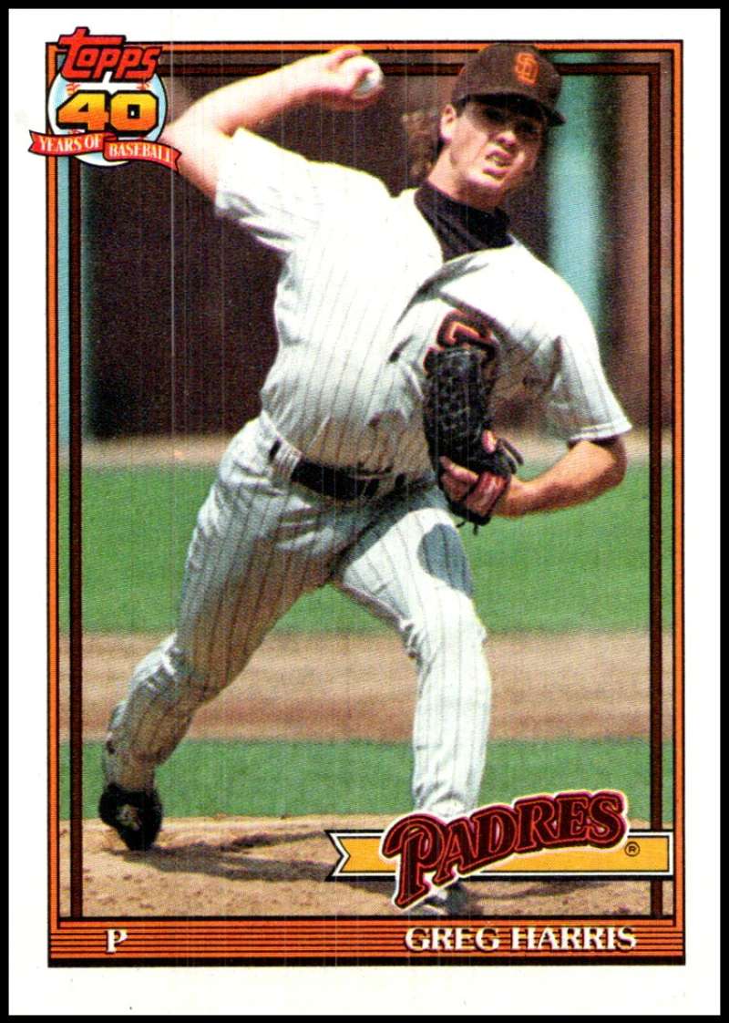 1991 Topps #749 Greg Harris Baseball San Diego Padres Image 1