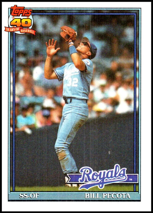 1991 Topps #754 Bill Pecota Baseball Kansas City Royals  Image 1