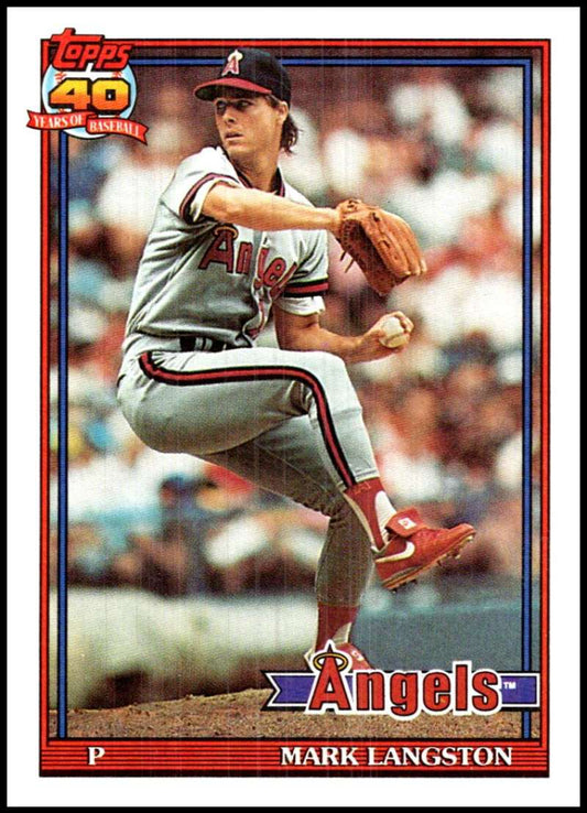 1991 Topps #755 Mark Langston Baseball California Angels  Image 1