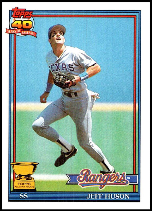 1991 Topps #756 Jeff Huson Baseball Texas Rangers  Image 1
