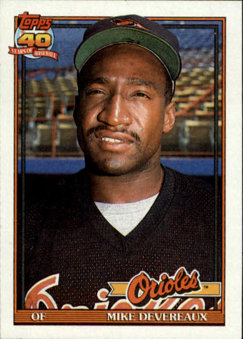 1991 Topps #758 Mike Devereaux Baseball Baltimore Orioles Image 1