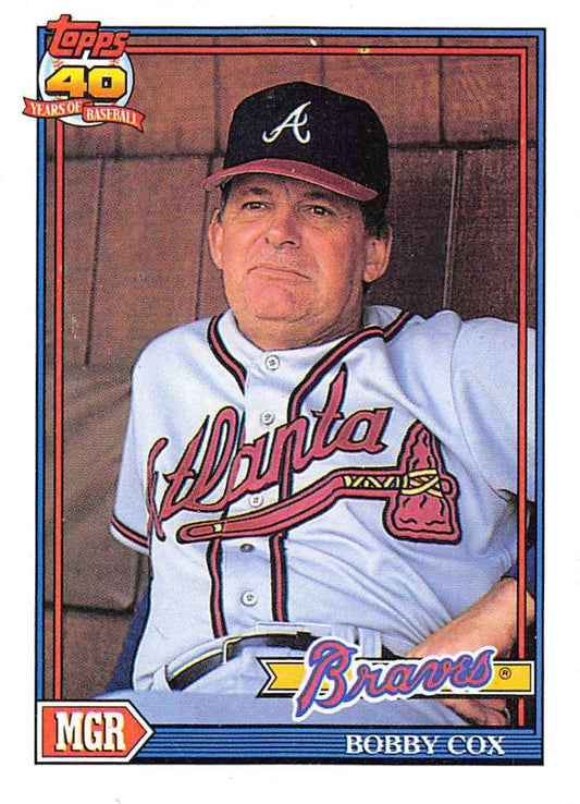 1991 Topps #759 Bobby Cox MG Baseball Atlanta Braves  Image 1