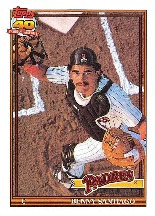 1991 Topps #760 Benito Santiago Baseball San Diego Padres  Image 1
