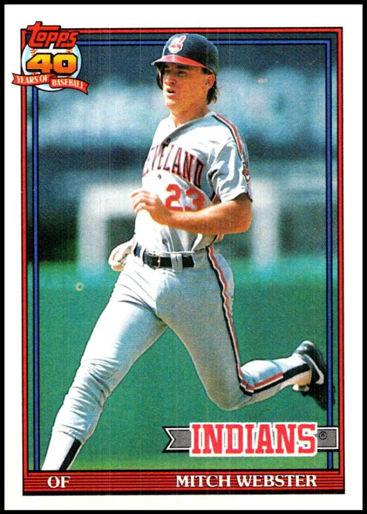 1991 Topps #762 Mitch Webster Baseball Cleveland Indians  Image 1
