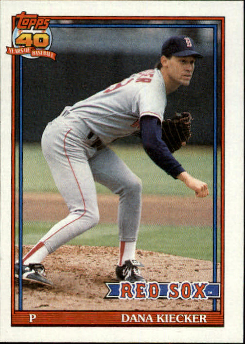 1991 Topps #763 Dana Kiecker Baseball Boston Red Sox Image 1