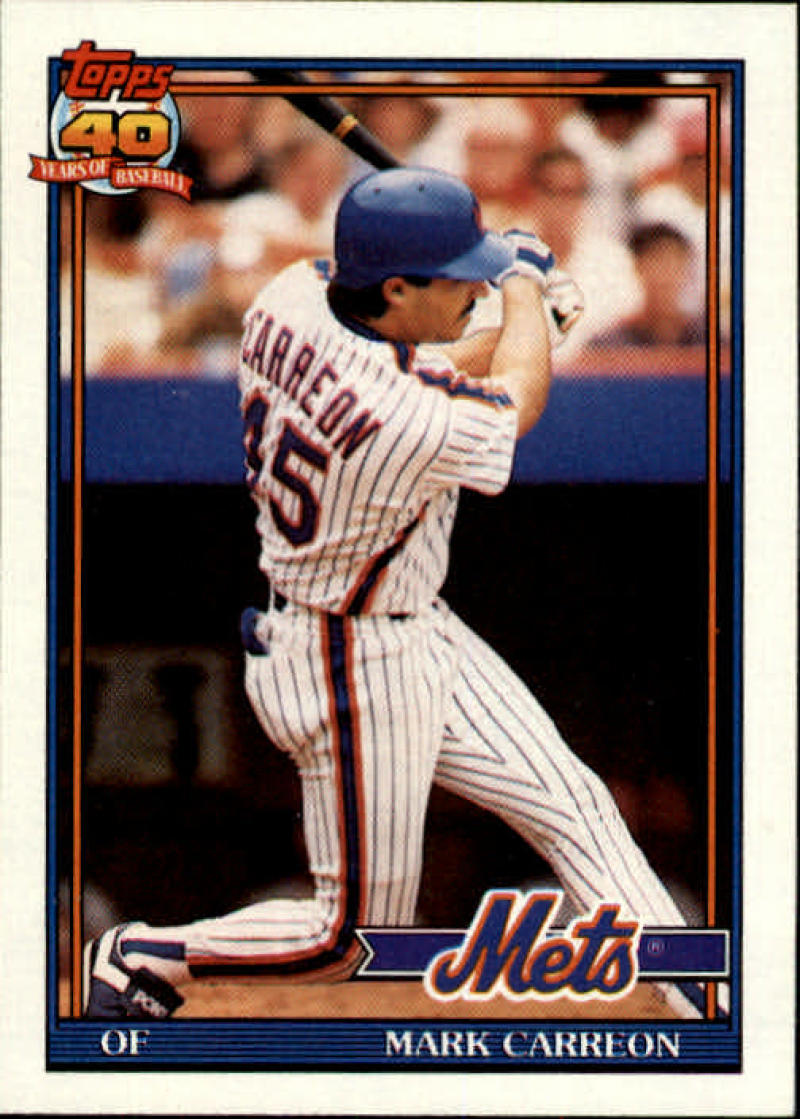 1991 Topps #764 Mark Carreon Baseball New York Mets Image 1