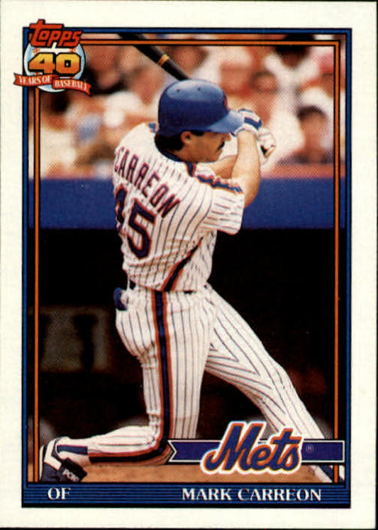 1991 Topps #764 Mark Carreon Baseball New York Mets  Image 1