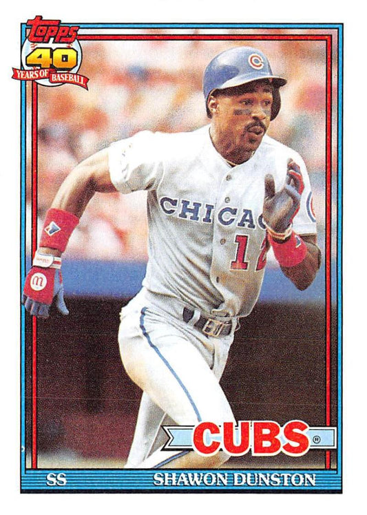1991 Topps #765 Shawon Dunston Baseball Chicago Cubs  Image 1