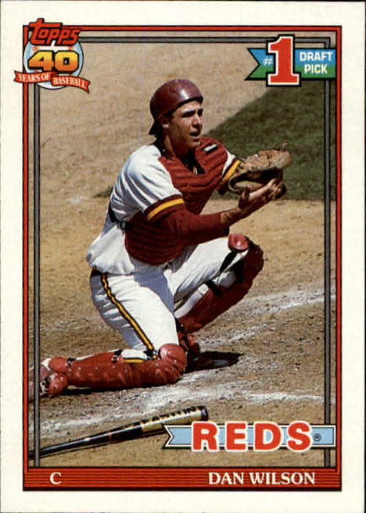 1991 Topps #767 Dan Wilson Baseball RC Rookie Cincinnati Reds  Image 1