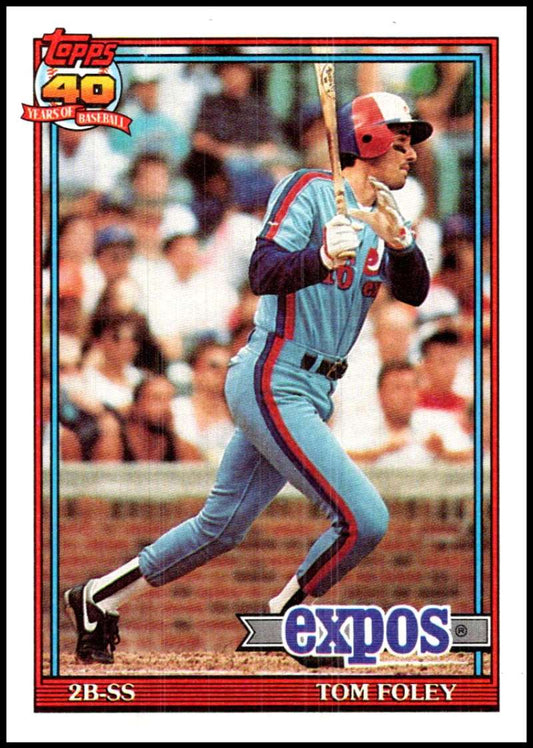 1991 Topps #773 Tom Foley Baseball Montreal Expos  Image 1
