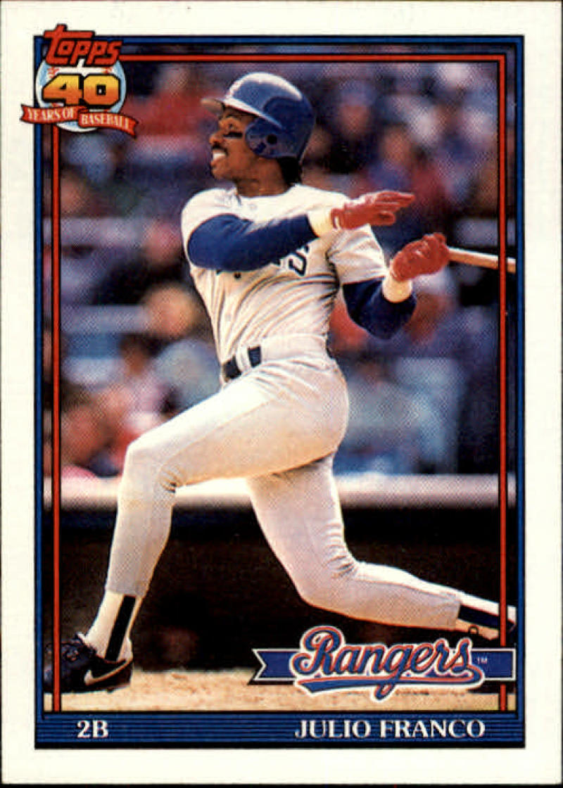 1991 Topps #775 Julio Franco Baseball Texas Rangers Image 1