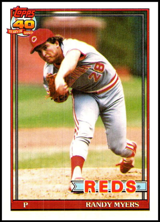 1991 Topps #780 Randy Myers ERR Baseball Cincinnati Reds  Image 1
