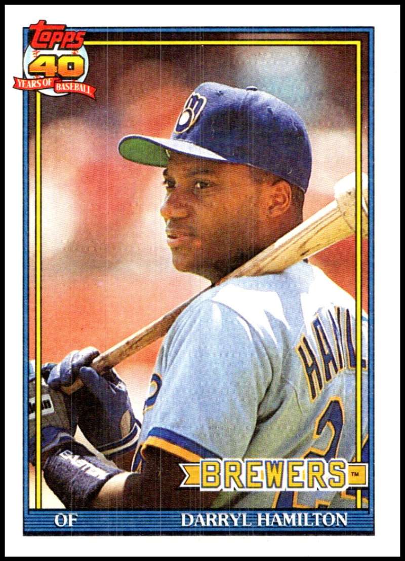 1991 Topps #781 Darryl Hamilton Baseball Milwaukee Brewers Image 1
