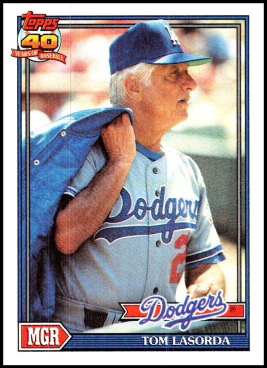 1991 Topps #789 Tommy Lasorda MG Baseball Los Angeles Dodgers  Image 1