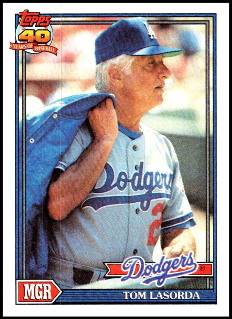 1991 Topps #789 Tommy Lasorda MG Baseball Los Angeles Dodgers Image 1