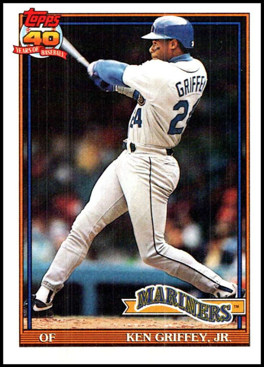 1991 Topps #790 Ken Griffey Jr. Baseball Seattle Mariners  Image 1