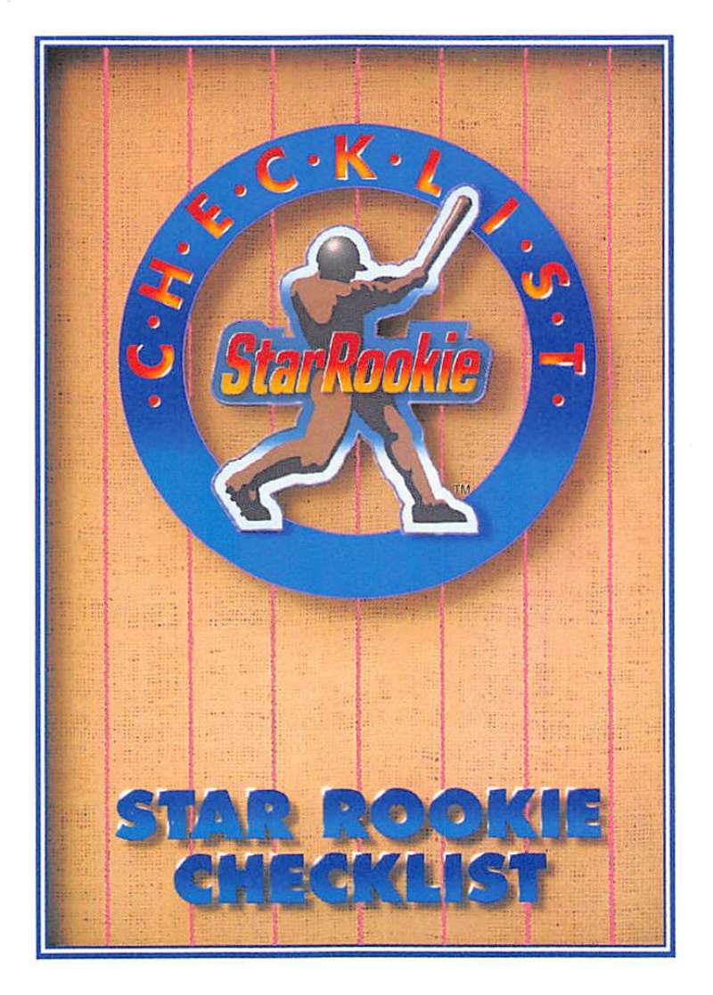 1991 Upper Deck Baseball #1 Star Rookie Checklist Checklist Image 1