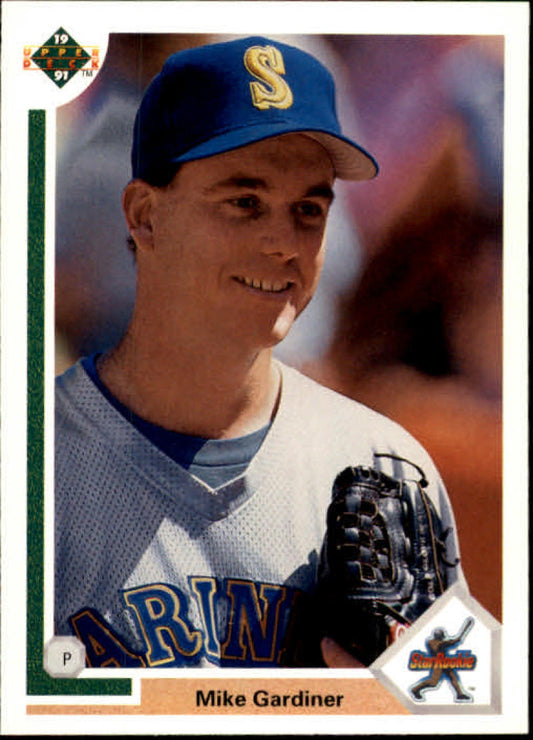 1991 Upper Deck Baseball #14 Mike Gardiner  RC Rookie Seattle Mariners  Image 1