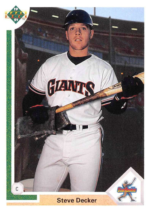 1991 Upper Deck Baseball #25 Steve Deck Baseballer RC Rookie Giants  Image 1