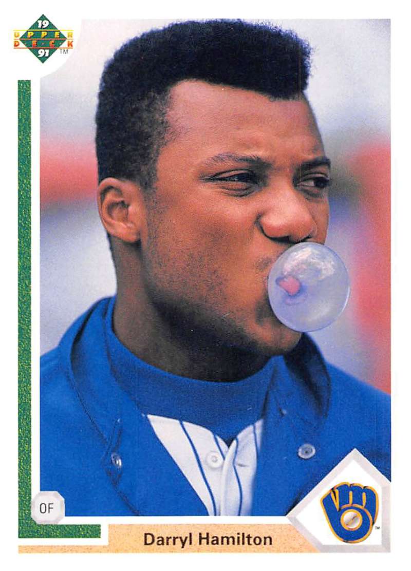 1991 Upper Deck Baseball #42 Darryl Hamilton Milwaukee Brewers Image 1