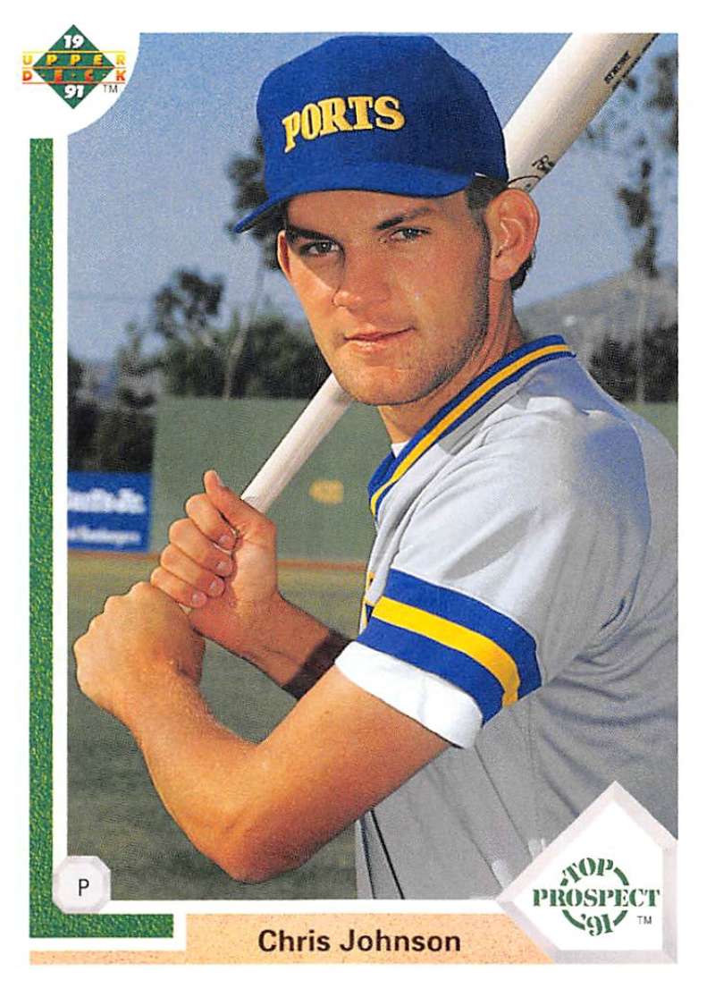 1991 Upper Deck Baseball #56 Chris Johnson UER RC Rookie Milwaukee Brewers Image 1
