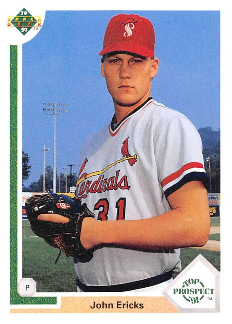 1991 Upper Deck Baseball #57 John Ericks St. Louis Cardinals Image 1