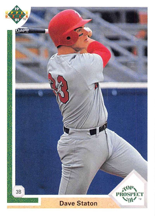 1991 Upper Deck Baseball #66 Dave Staton TP  RC Rookie San Diego Padres  Image 1