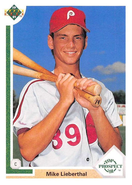 1991 Upper Deck Baseball #67 Mike Lieberthal  RC Rookie Philadelphia Phillies  Image 1