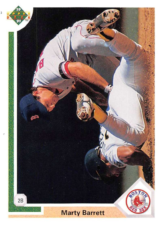 1991 Upper Deck Baseball #90 Marty Barrett  Boston Red Sox  Image 1