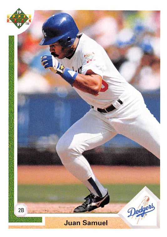 1991 Upper Deck Baseball #117 Juan Samuel  Los Angeles Dodgers  Image 1