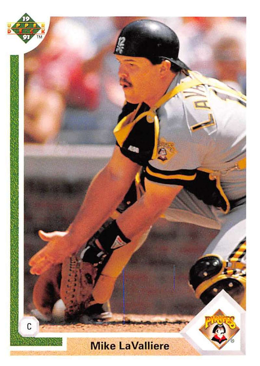 1991 Upper Deck Baseball #129 Mike LaValliere  Pittsburgh Pirates  Image 1