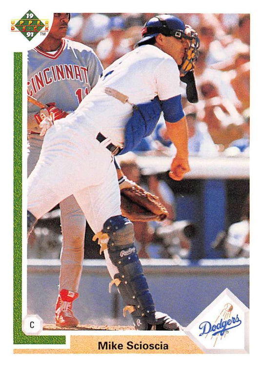 1991 Upper Deck Baseball #139 Mike Scioscia  Los Angeles Dodgers  Image 1