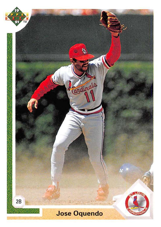 1991 Upper Deck Baseball #193 Jose Oquendo  St. Louis Cardinals  Image 1