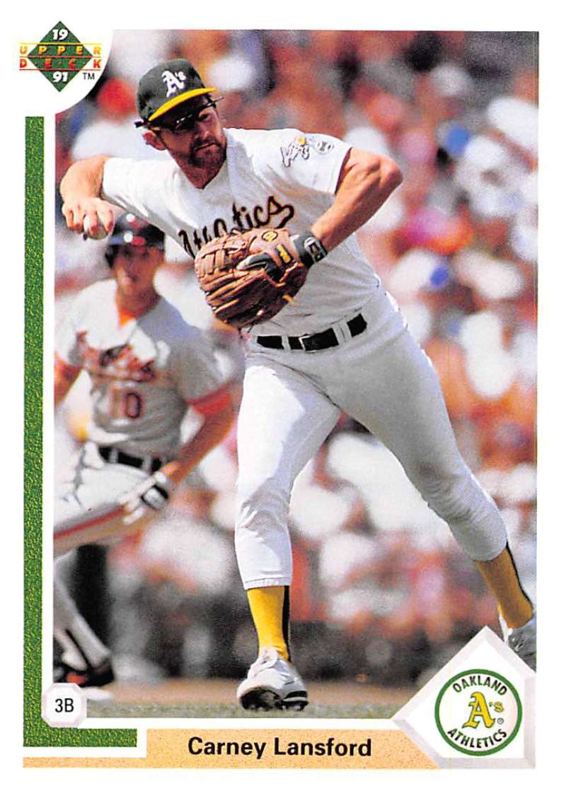 1991 Upper Deck Baseball #194 Carney Lansford Oakland Athletics Image 1