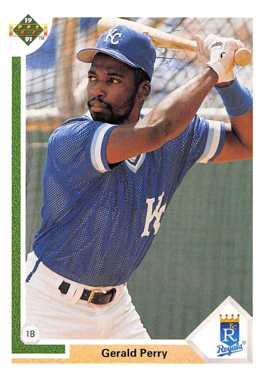 1991 Upper Deck Baseball #219 Gerald Perry  Kansas City Royals  Image 1