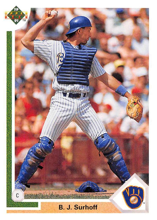 1991 Upper Deck Baseball #254 B.J. Surhoff  Milwaukee Brewers  Image 1