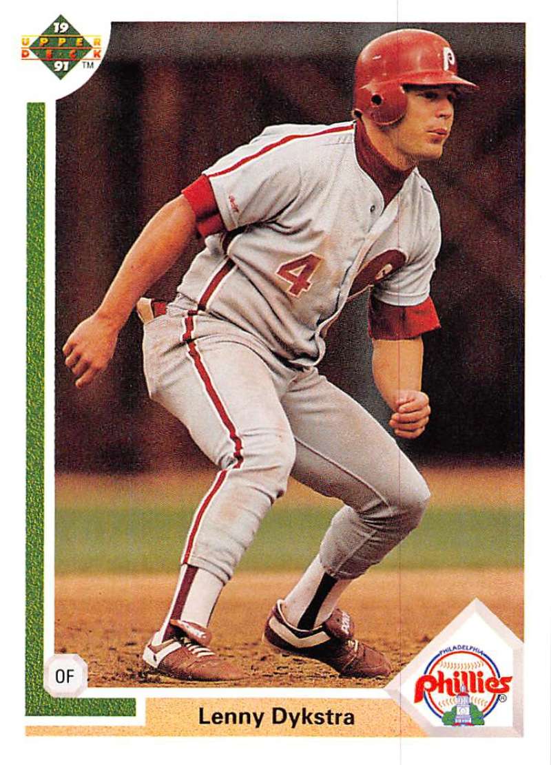 1991 Upper Deck Baseball #267 Lenny Dykstra Philadelphia Phillies Image 1