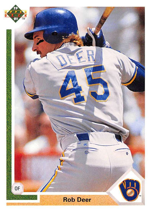 1991 Upper Deck Baseball #272 Rob Deer  Milwaukee Brewers  Image 1