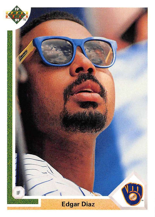 1991 Upper Deck Baseball #286 Edgar Diaz  Milwaukee Brewers  Image 1
