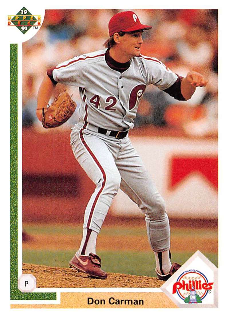1991 Upper Deck Baseball #288 Don Carman Philadelphia Phillies Image 1