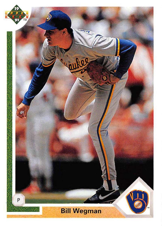 1991 Upper Deck Baseball #292 Bill Wegman  Milwaukee Brewers  Image 1