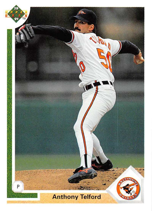 1991 Upper Deck Baseball #304 Anthony Telford  RC Rookie Baltimore Orioles  Image 1