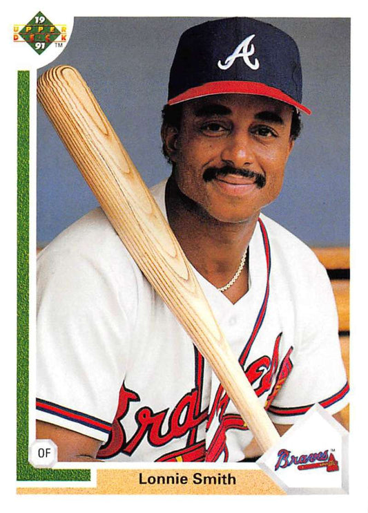 1991 Upper Deck Baseball #305 Lonnie Smith  Atlanta Braves  Image 1