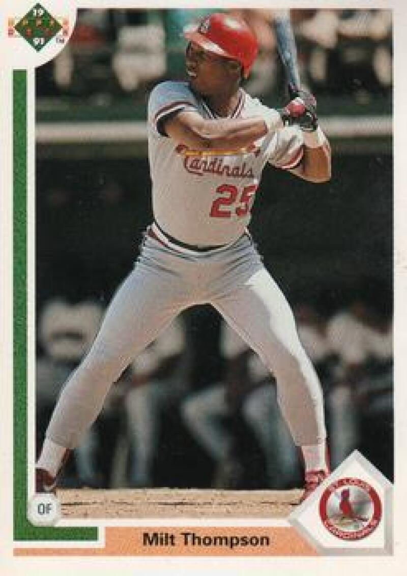 1991 Upper Deck Baseball #309 Milt Thompson St. Louis Cardinals Image 1